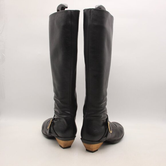 John Fluevog Tall Boots Women's Size 9 Black Leather - Picture 4 of 12